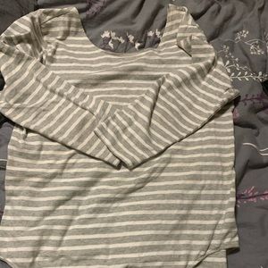 Grey striped bodysuit